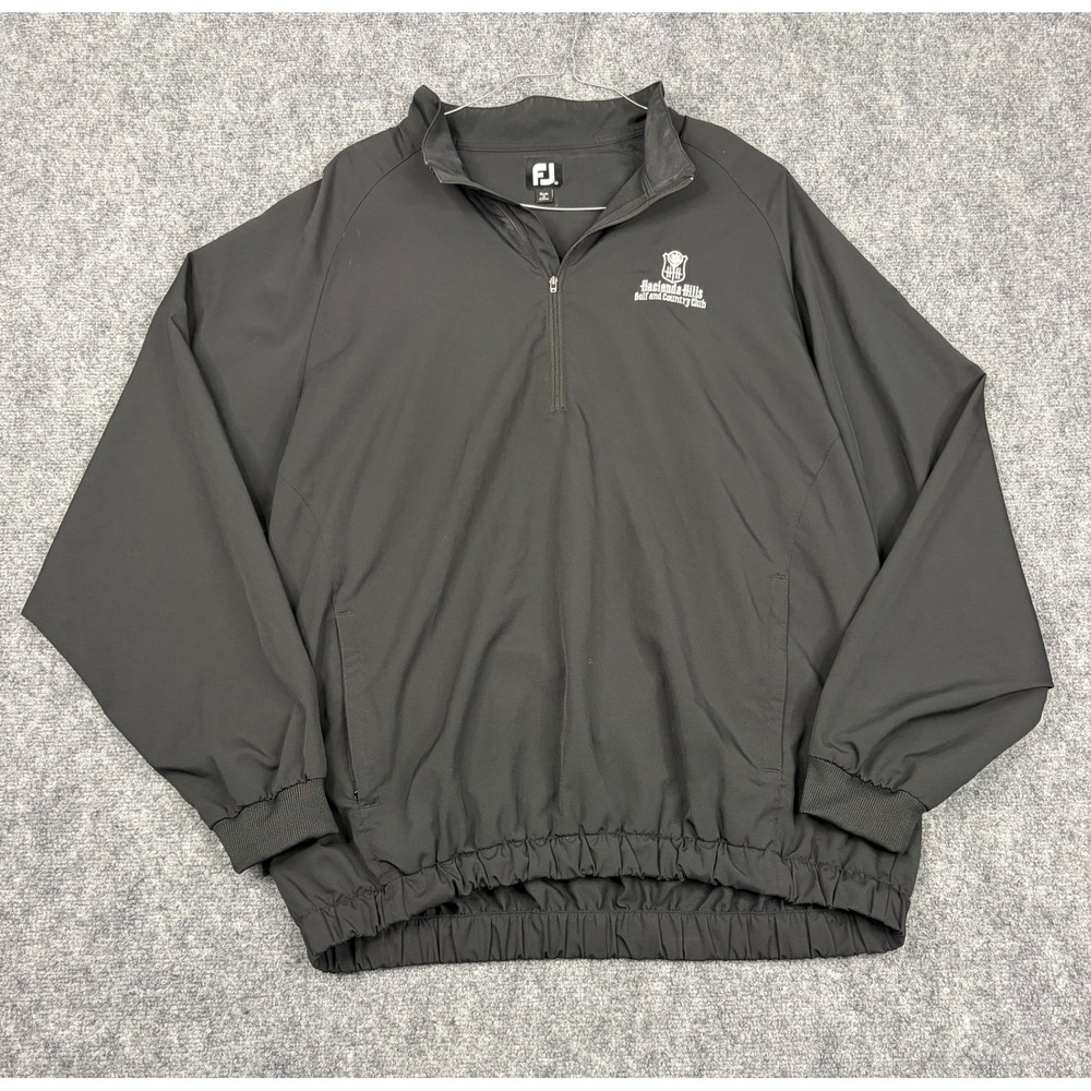 FootJoy Mens Hacienda Hills Golf Country Club Quarter Zip Windbreaker Black XL
